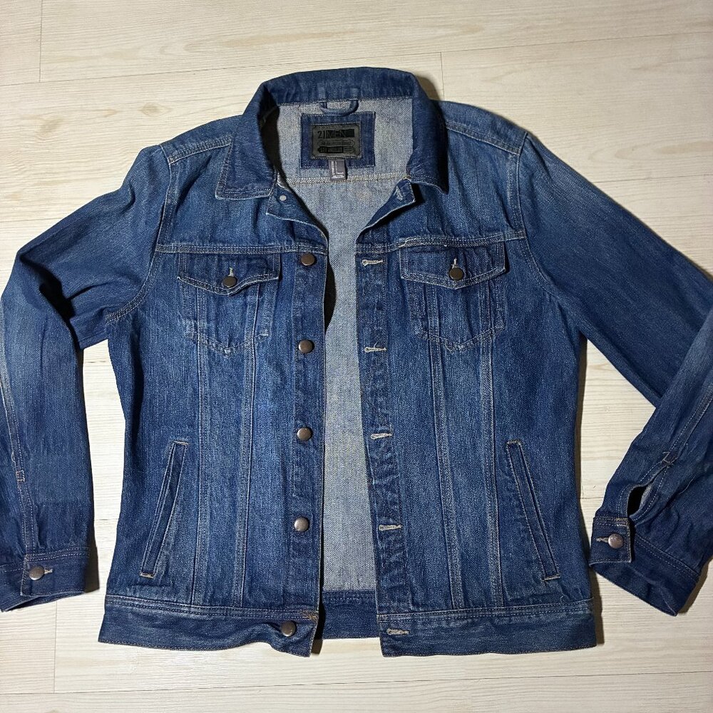 21Men An American Brand Los Angeles Denim Trucker Jacket Size Large